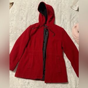 Women's Red Hooded Jacket